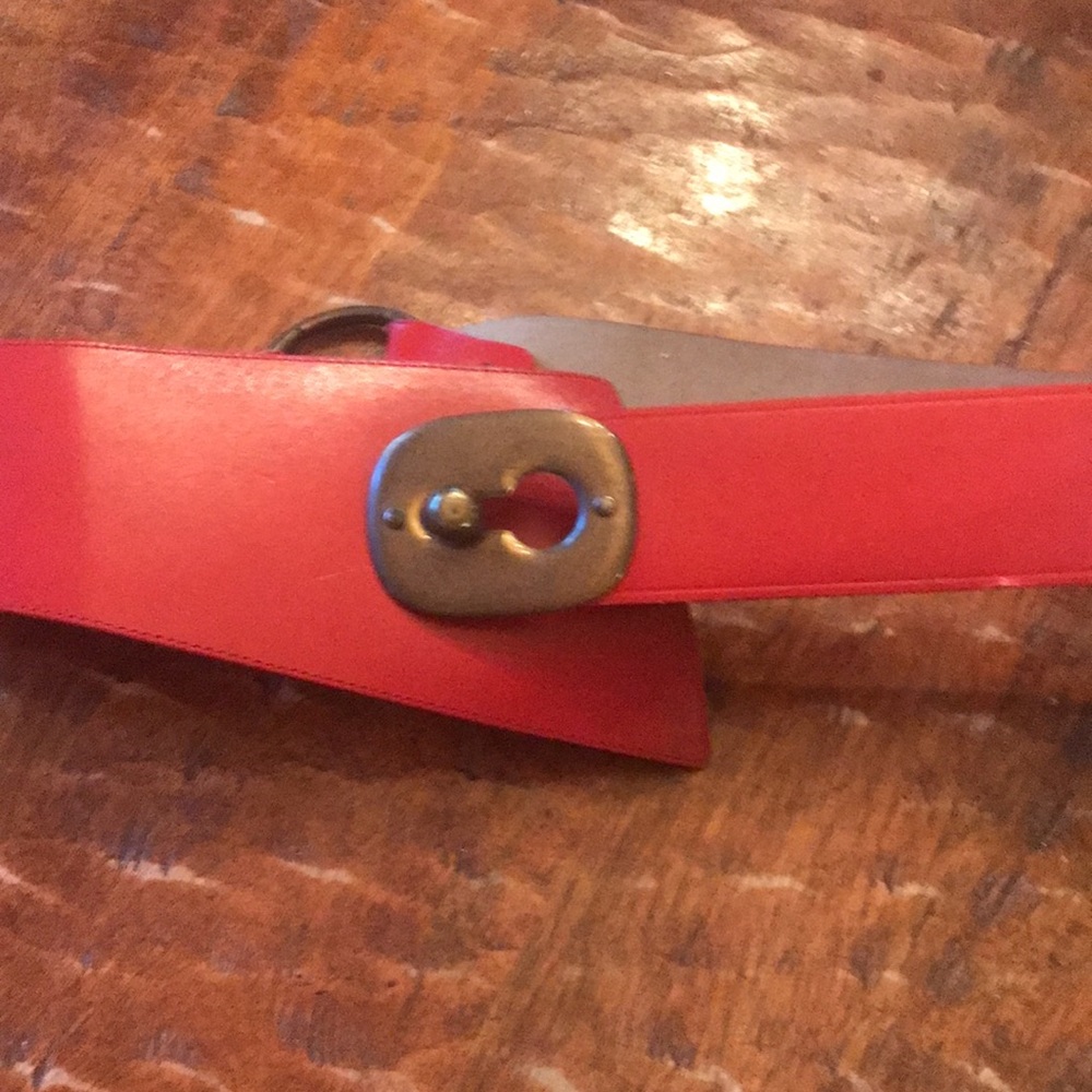 Vintage 80's Red Leather Belt